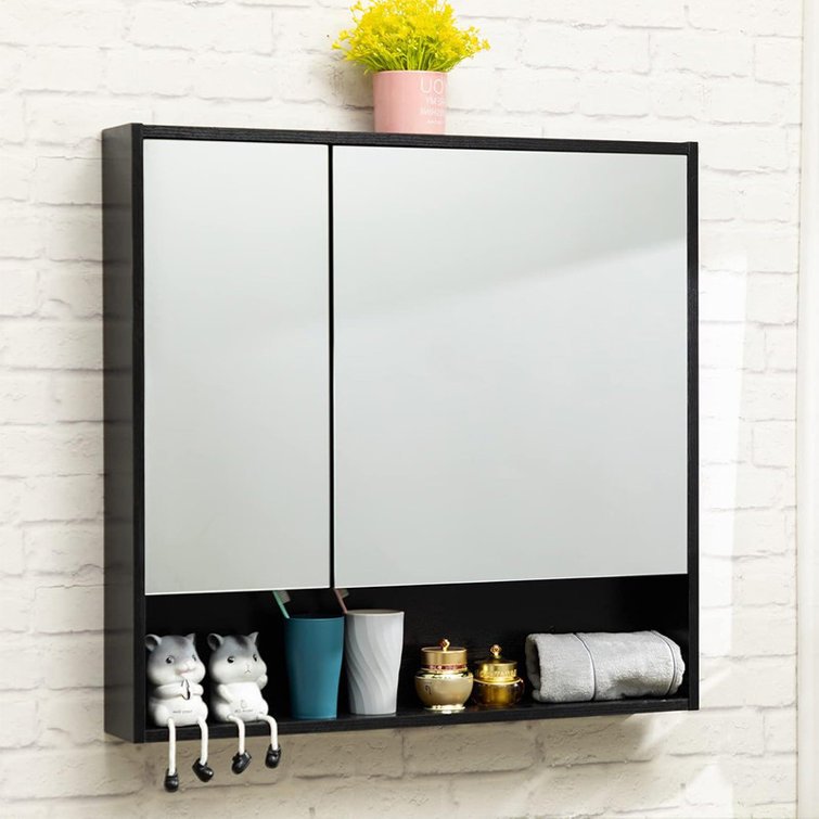 Alcott Hill® Medicine with Mirror and Shelves, Bathroom Wood